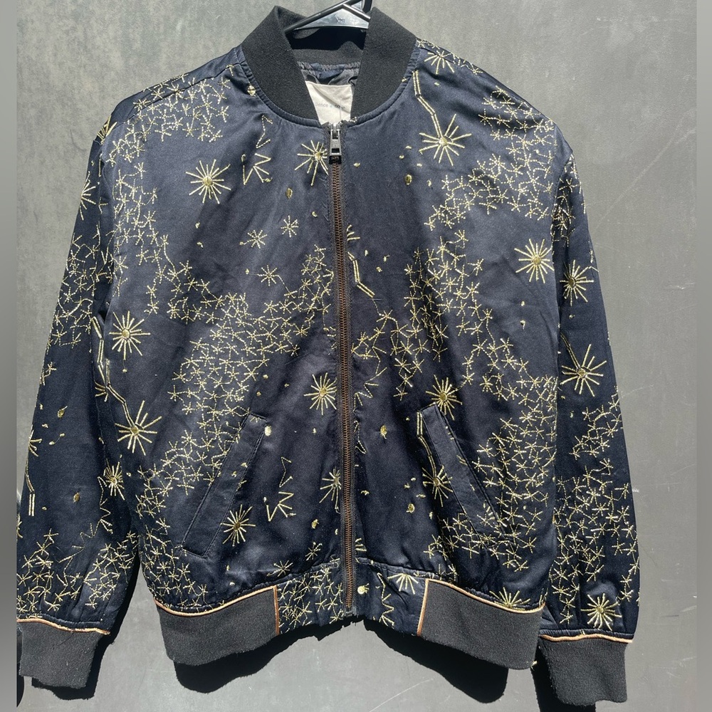 urban outfitters - silence and noise bomber embroidered jacket